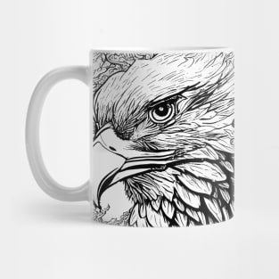 Eagle Bald Eagle Bird Wild Nature Illustration Line Epic Illustration Line Art Mug